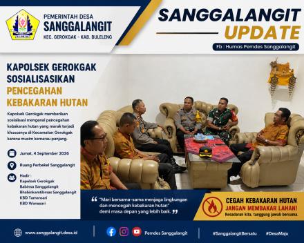 Kapolsek Gerokgak Sosialisasikan Pencegahan Kebakaran Hutan di Desa Sanggalangit